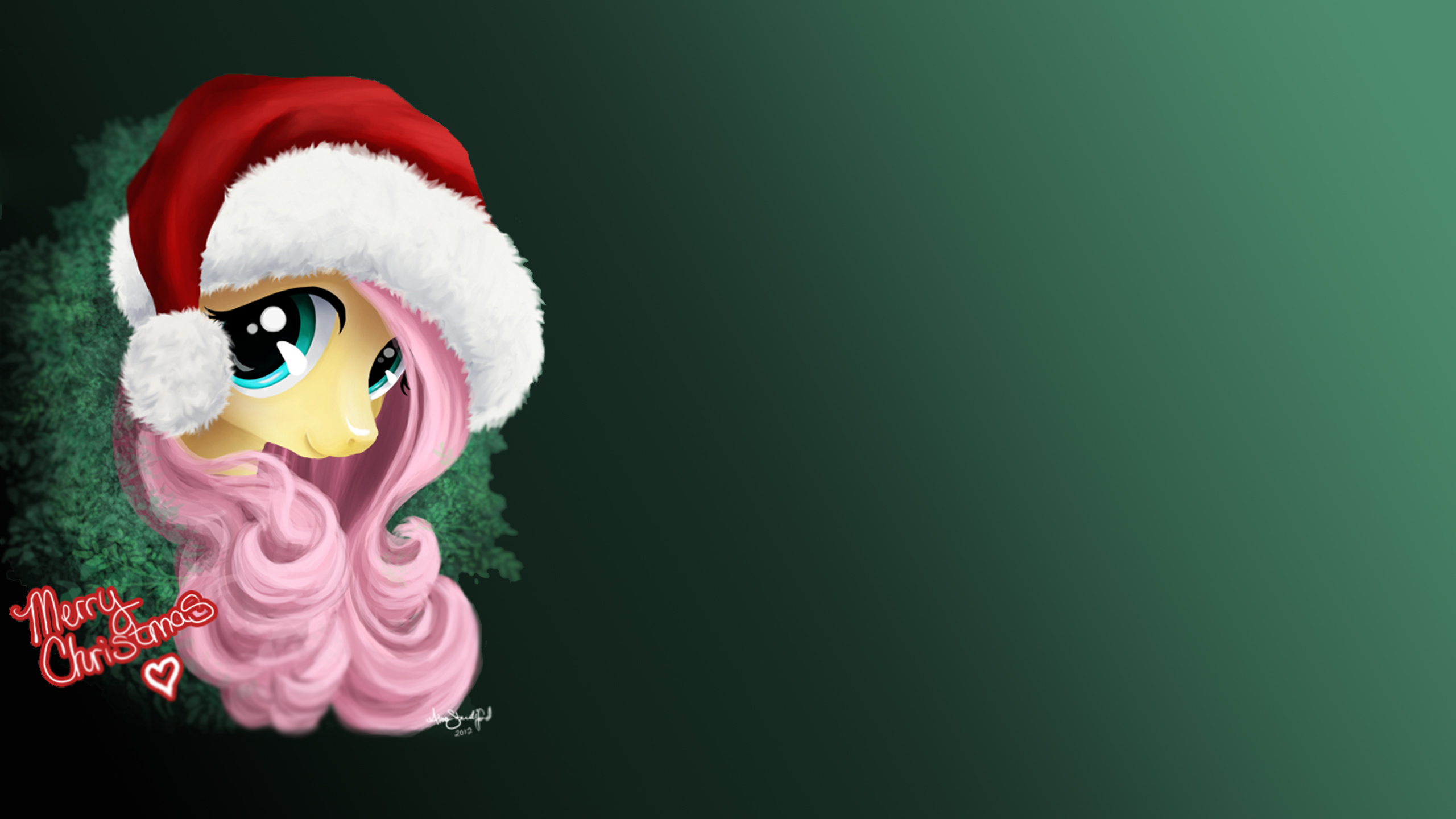 Merry Christmas from Fluttershy Wallpaper by Monanniverse and Tuyla. My Little Pony wallpaper. My Little Wallpaper are Magic