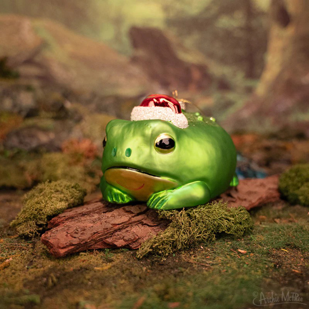 Grumpy Frog Ornament