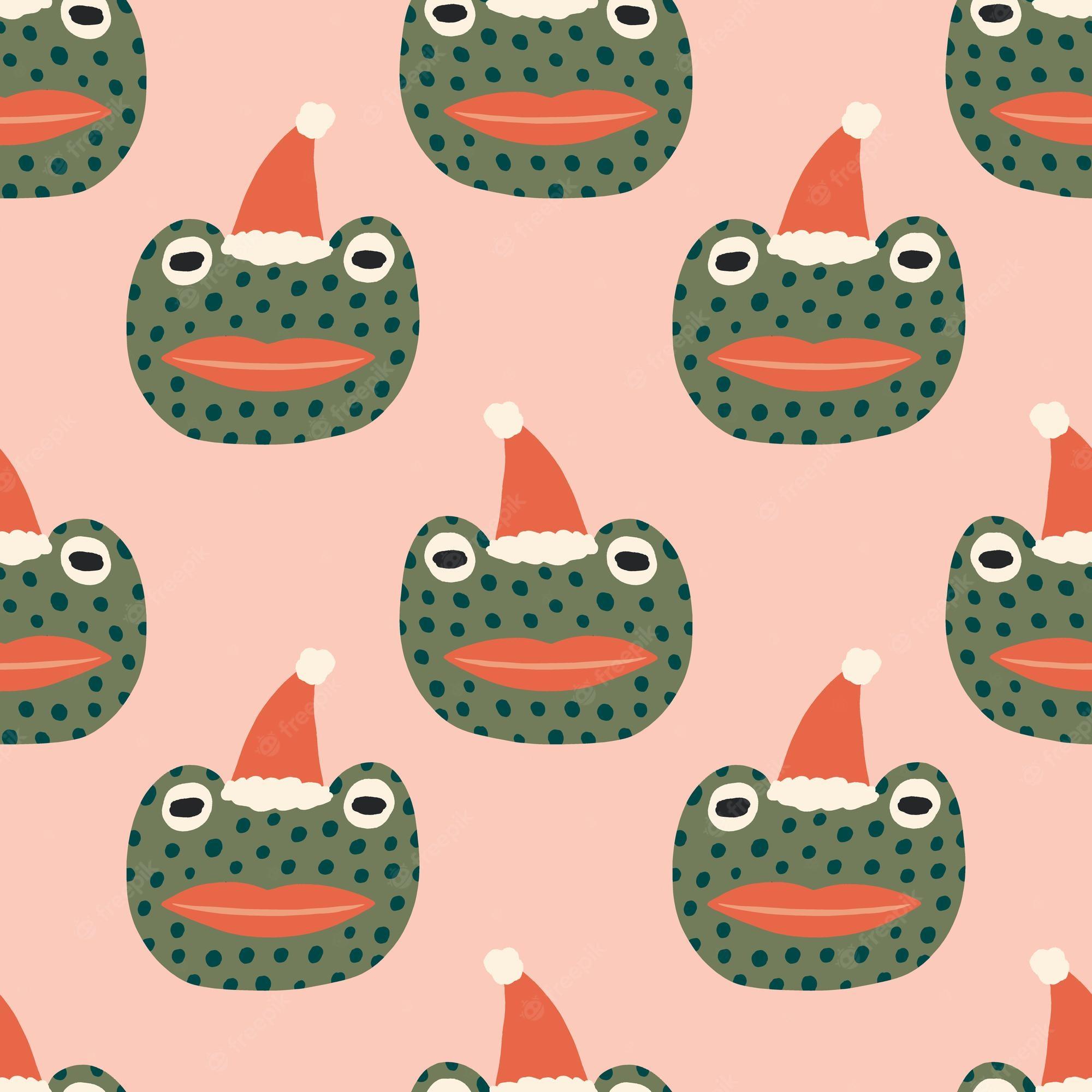Cute Christmas Frog Wallpaper