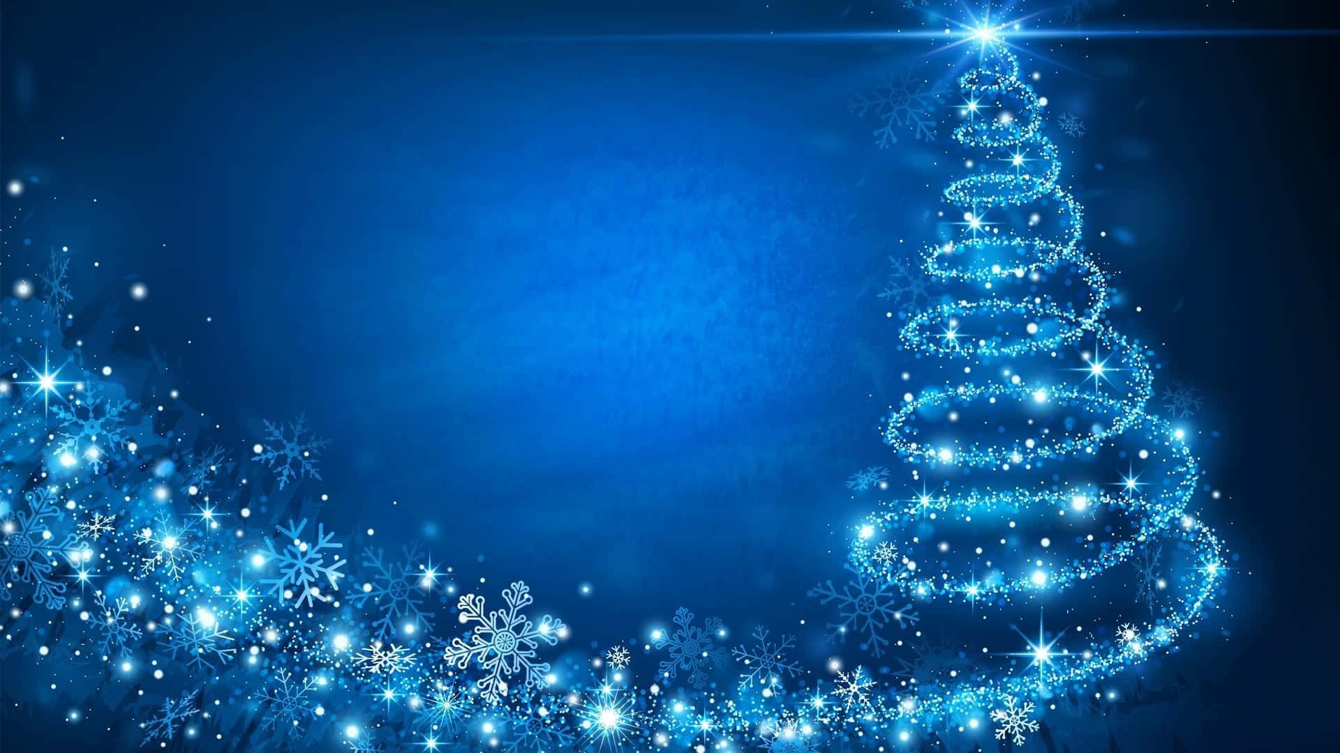 Download Blue Christmas Tree Wallpaper
