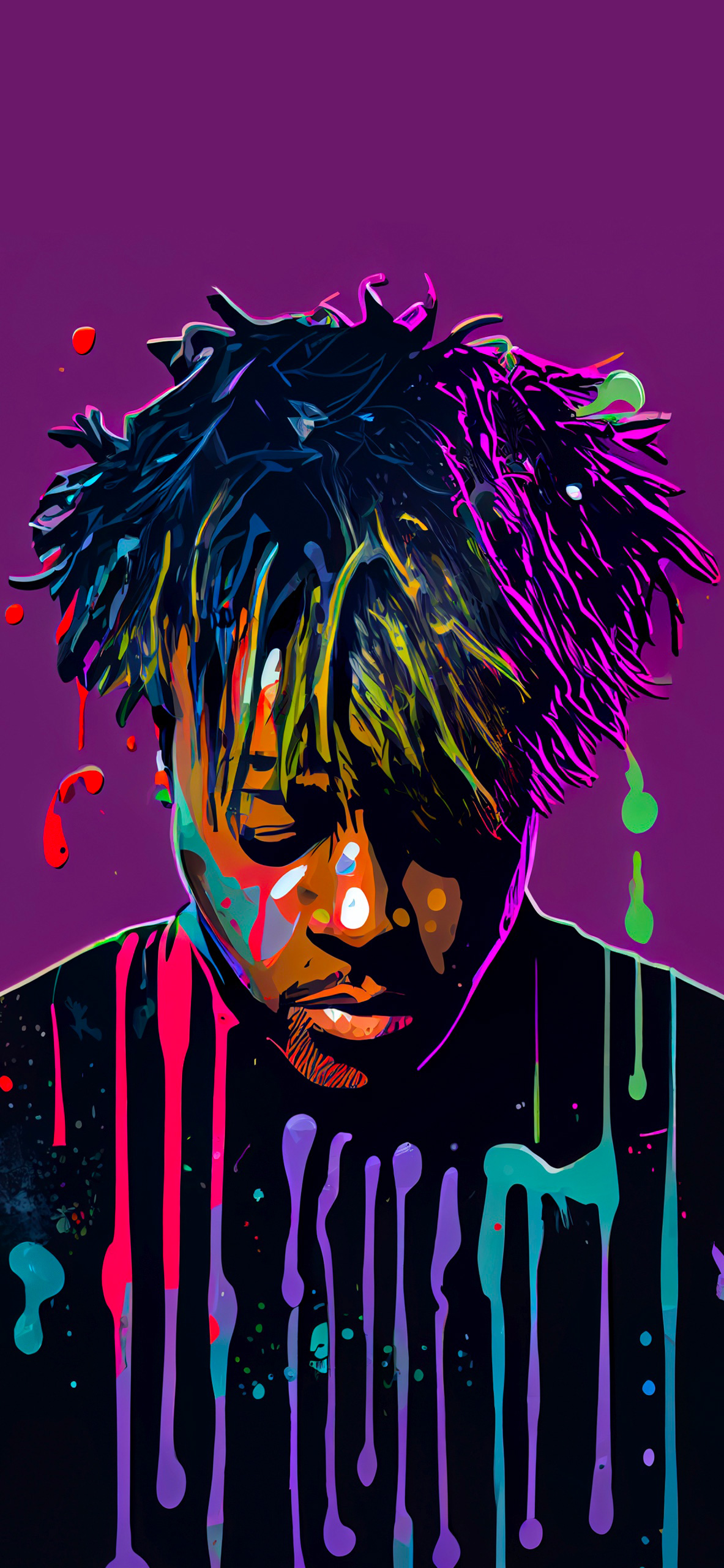 Juice WRLD Art Purple Wallpaper WRLD Wallpaper iPhone