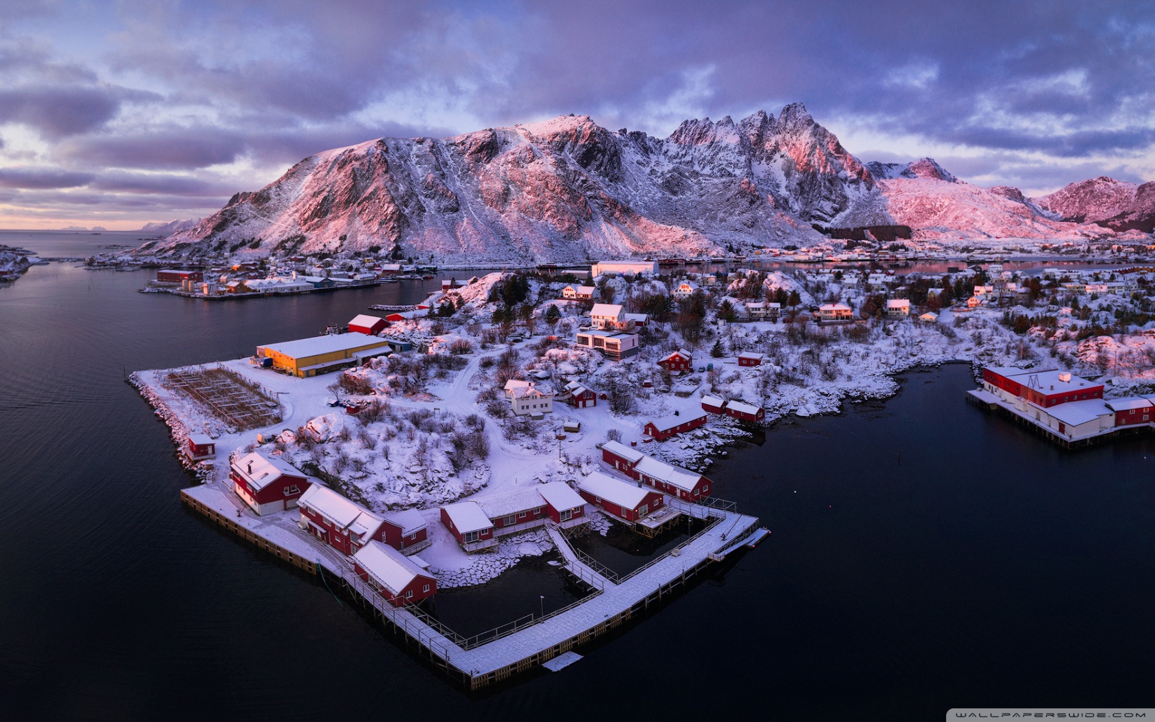 Ballstad village, Lofoten islands, Norway, Winter Ultra HD Desktop Background Wallpaper for 4K UHD TV, Widescreen & UltraWide Desktop & Laptop, Tablet