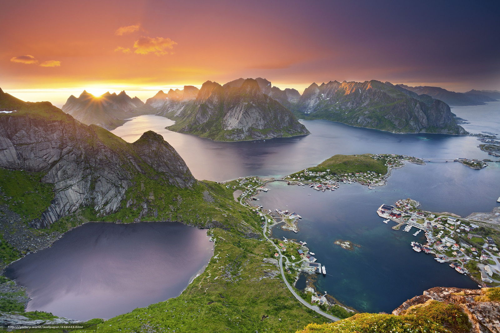 Download wallpaper The Lofoten Islands, sunset, landscape free desktop wallpaper in the resolution 2048x1365