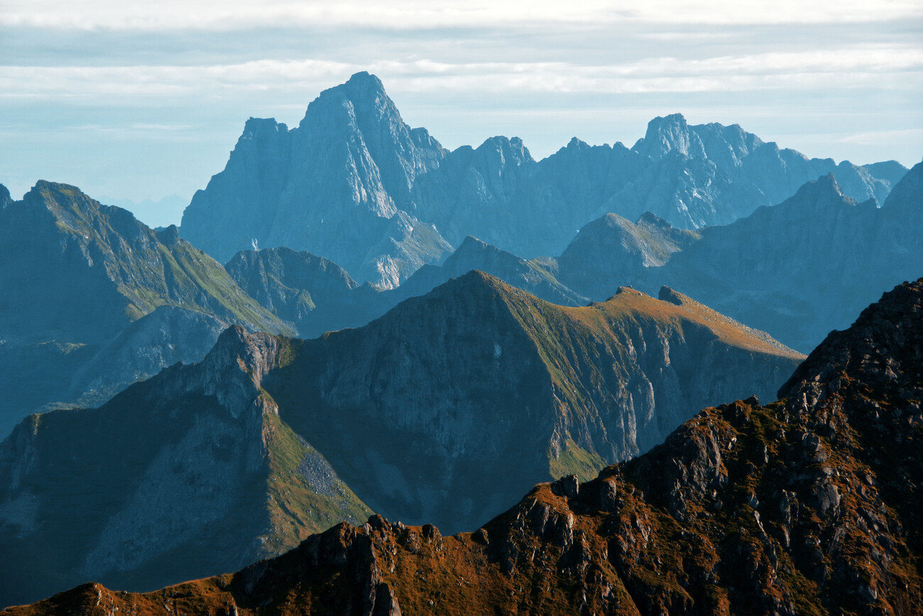 Mountain layers on the Lofoten Islands in Norway Wall Mural