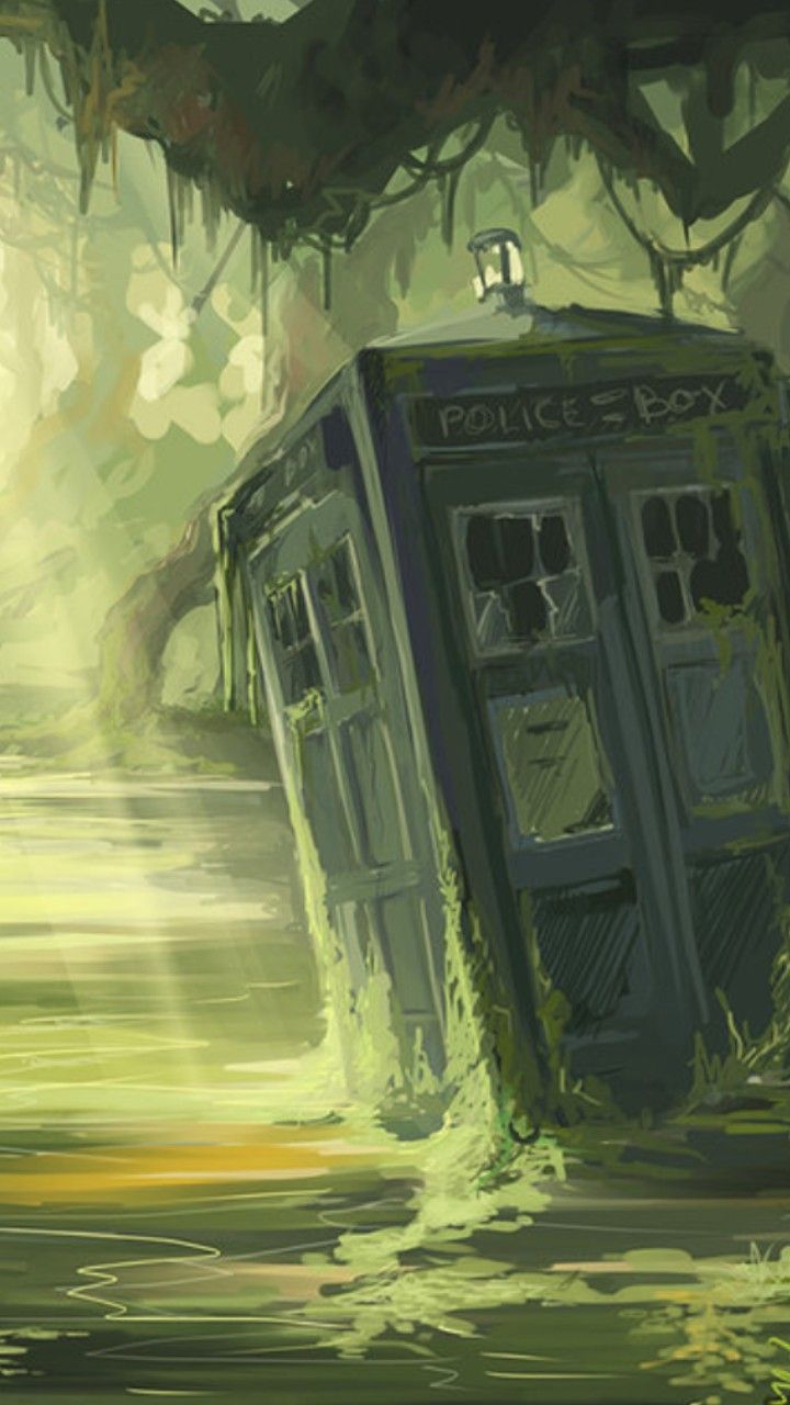An abandoned swamp tardis. doctor who. doctor who fan art, doctor. Doctor who fan art, Tardis art, Doctor who art