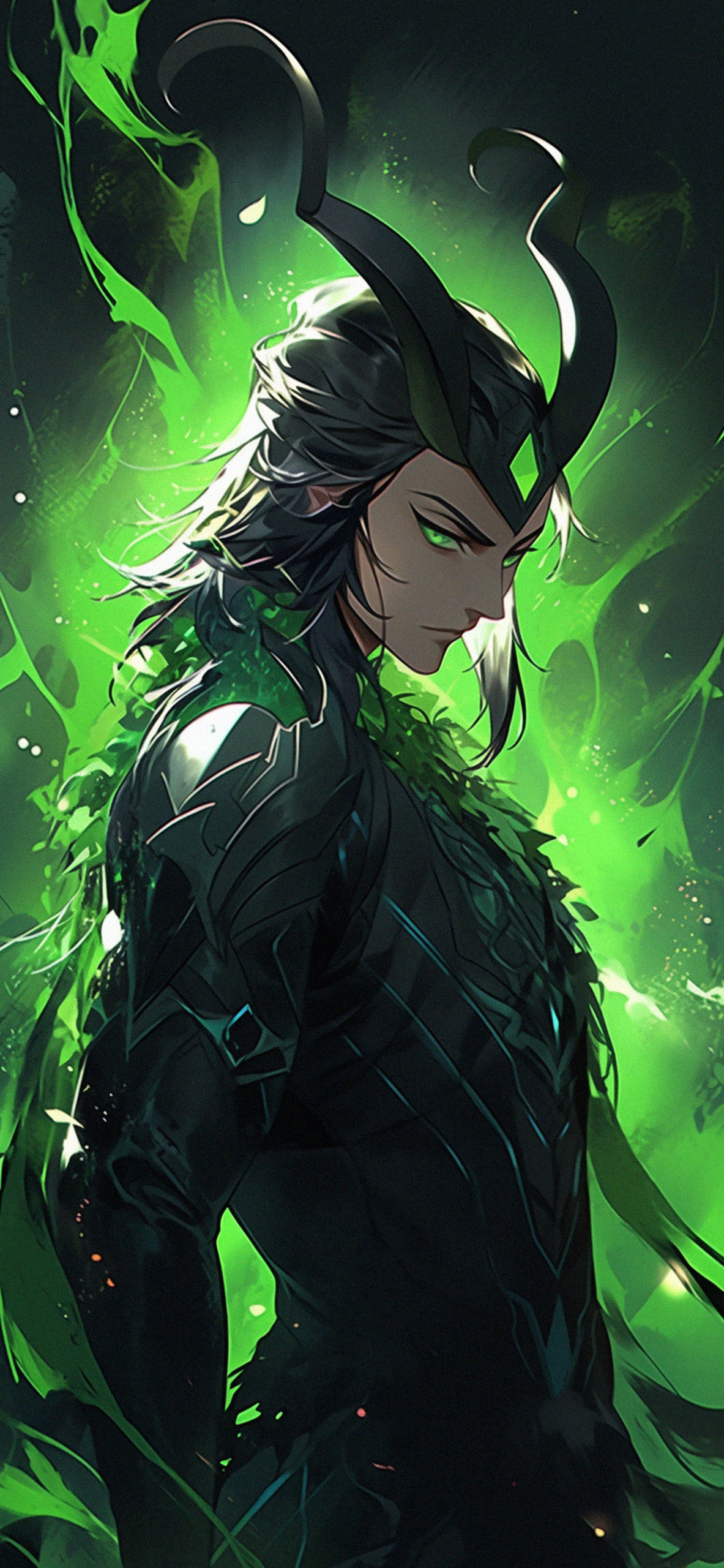 Anime Loki Magic Green Wallpaper