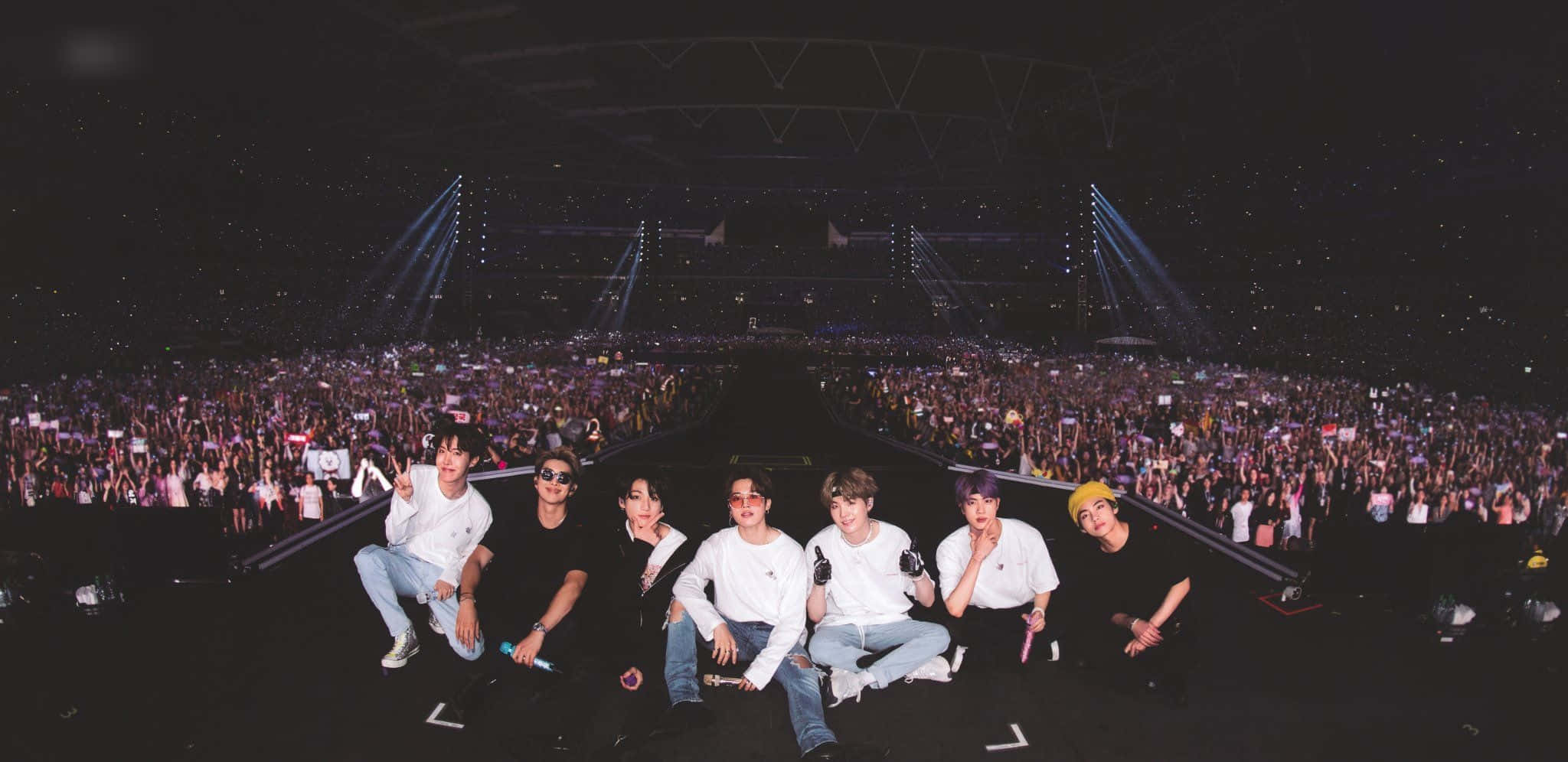 Download The Bangtan Boys, BTS, performing on stage during a live show