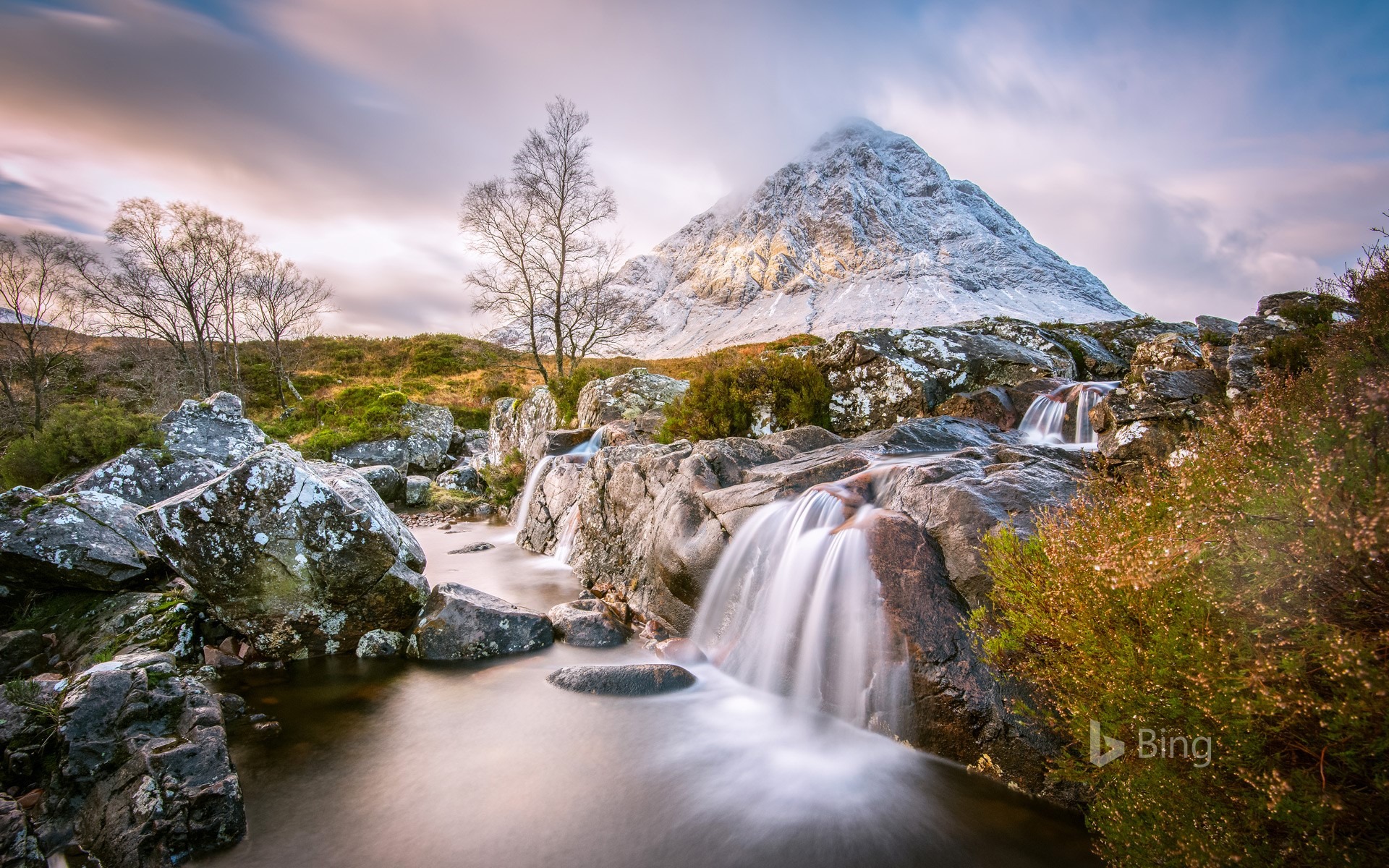 Scottish Highlands Snow Mountains River 2017 Bing Wallpaper