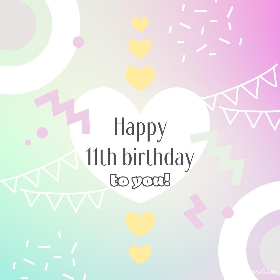 Happy 11th Birthday Image and Cards for Friends