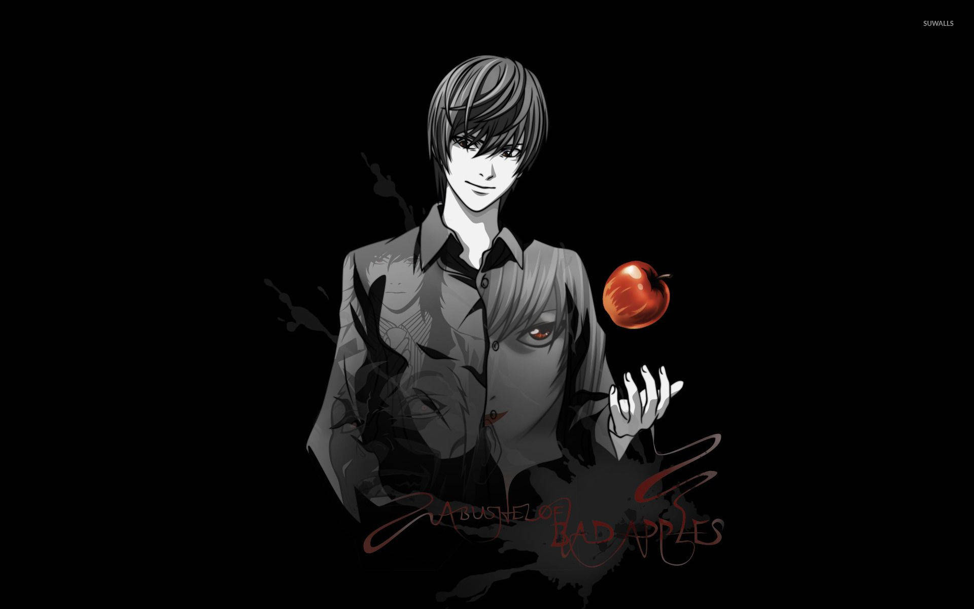 Download Death Note Aesthetic With Light Tossing Apple Wallpaper