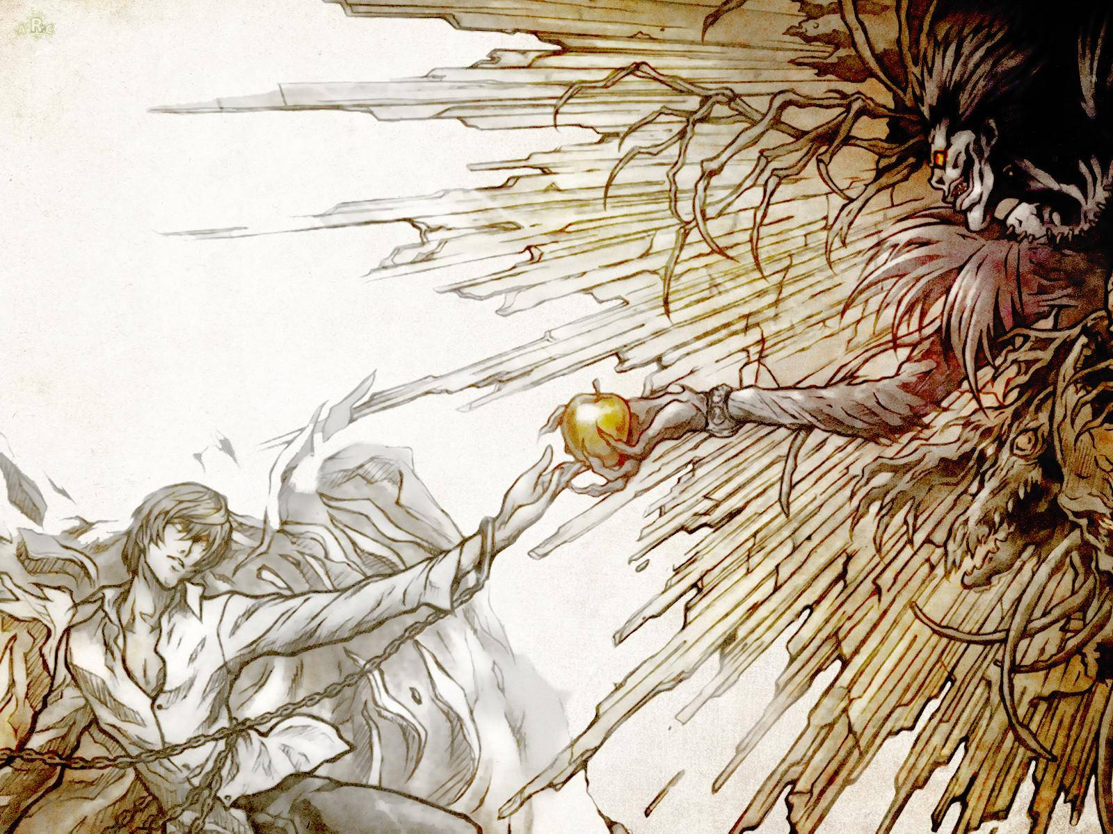 Download A Light and Ryuk from Death Note Wallpaper