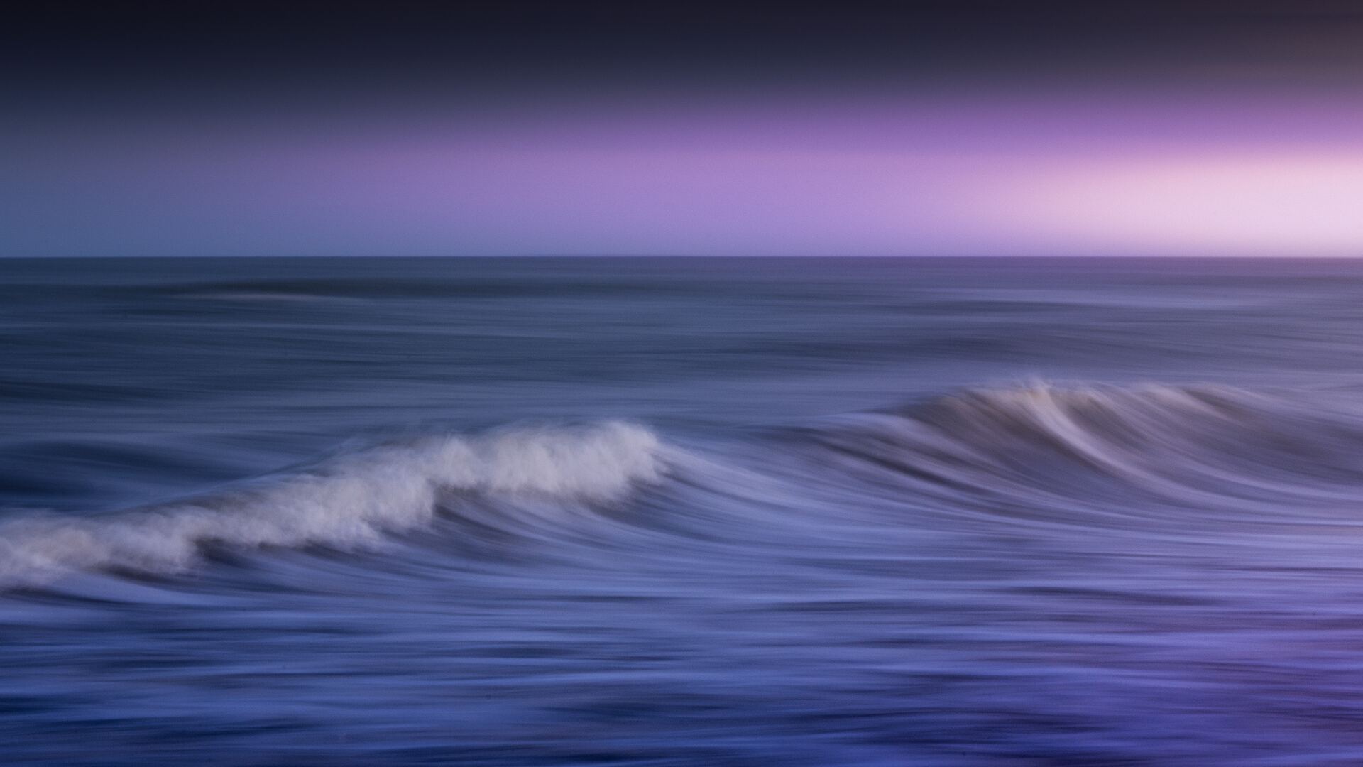 Moon Purple Ocean Beautiful Waves Sea HD Wallpaper For Your XFCE Desktop