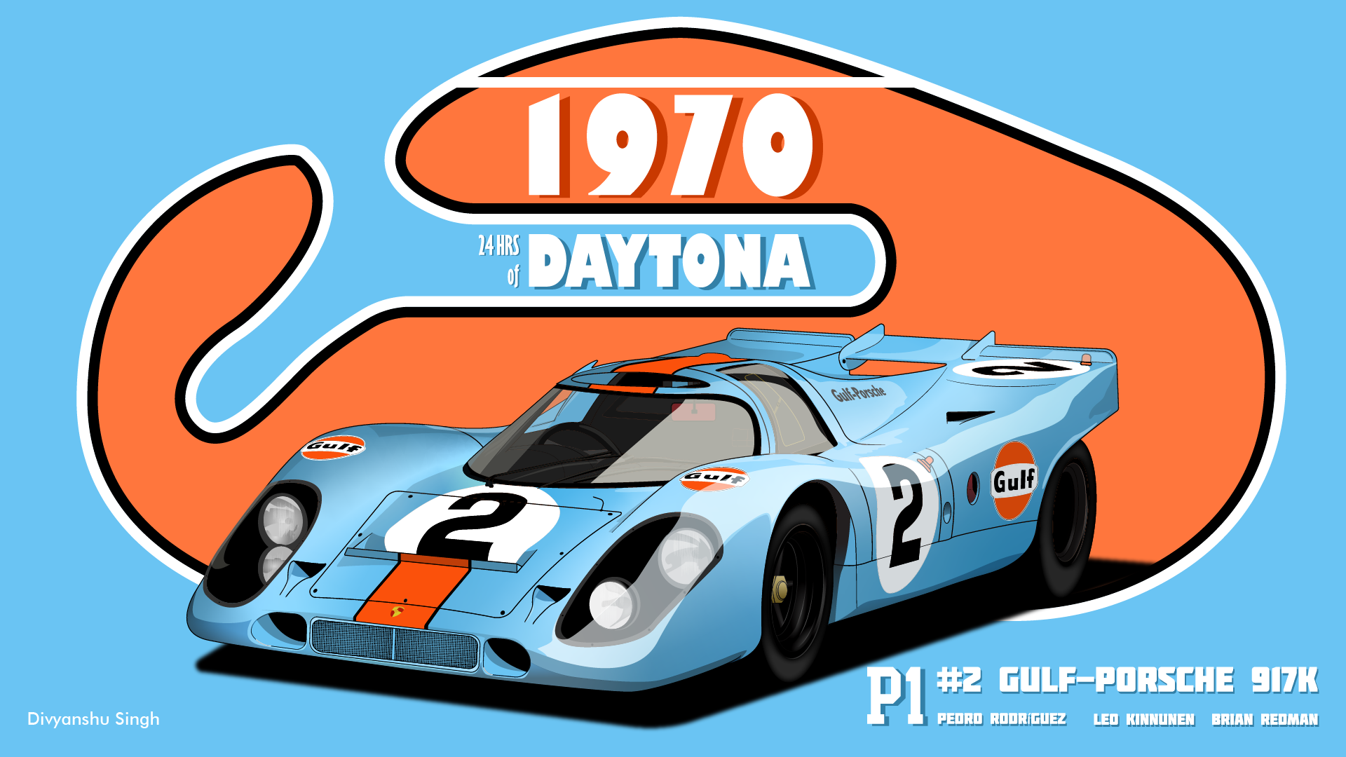 Gulf Porsche 917K Illustration, Made By Me!