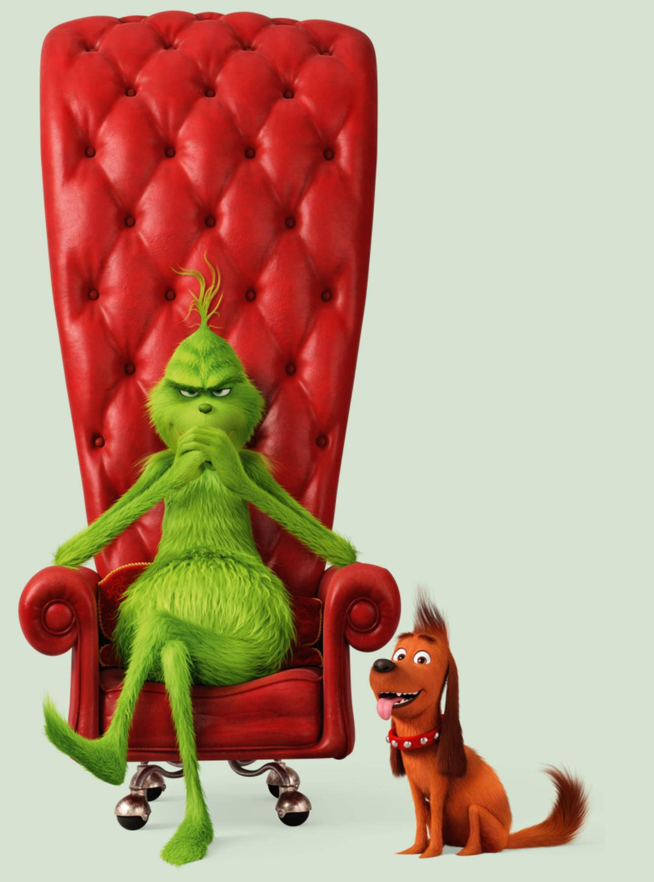 Download Grinch On A Red Couch Wallpaper