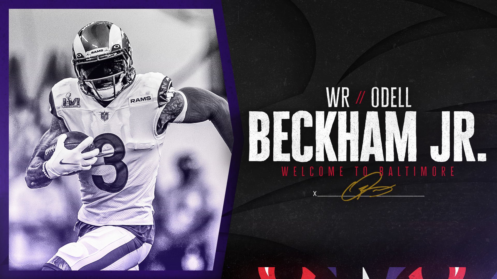 Baltimore Ravens. IS COMING TO BALTIMORE ‼️ We Have Agreed In Principle On A One Year Contract With WR Odell Beckham Jr