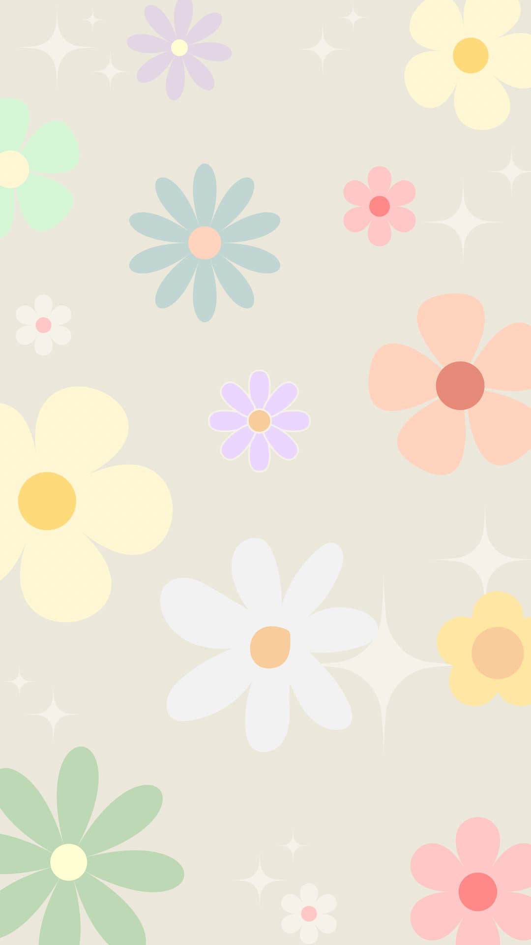 Flower Madness Phone Wallpaper Pastel Flower Print