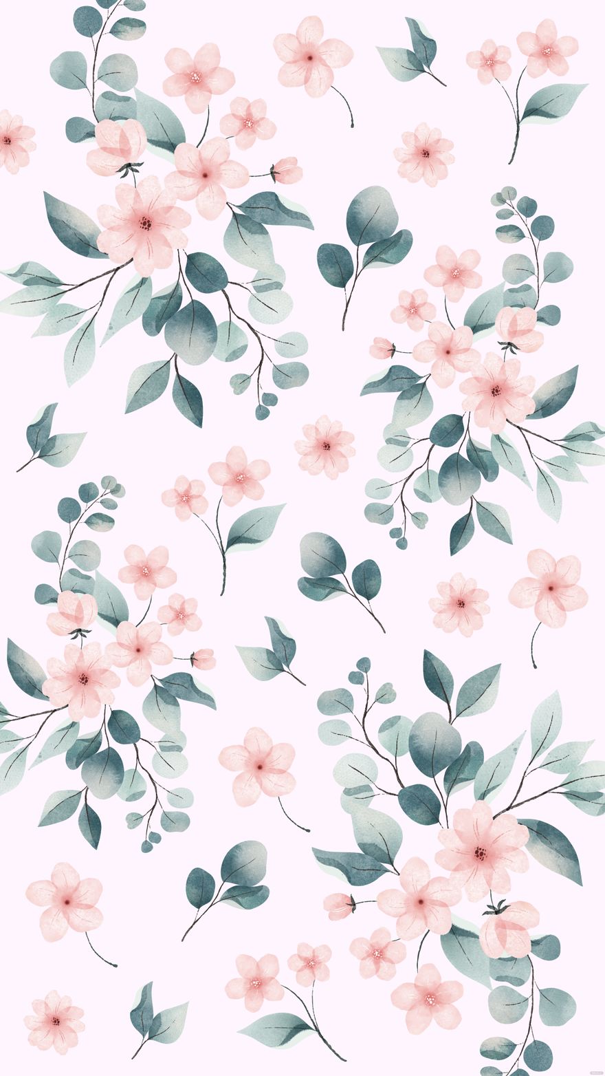 Free Watercolor iPhone Floral Background in Illustrator, EPS, SVG, JPG