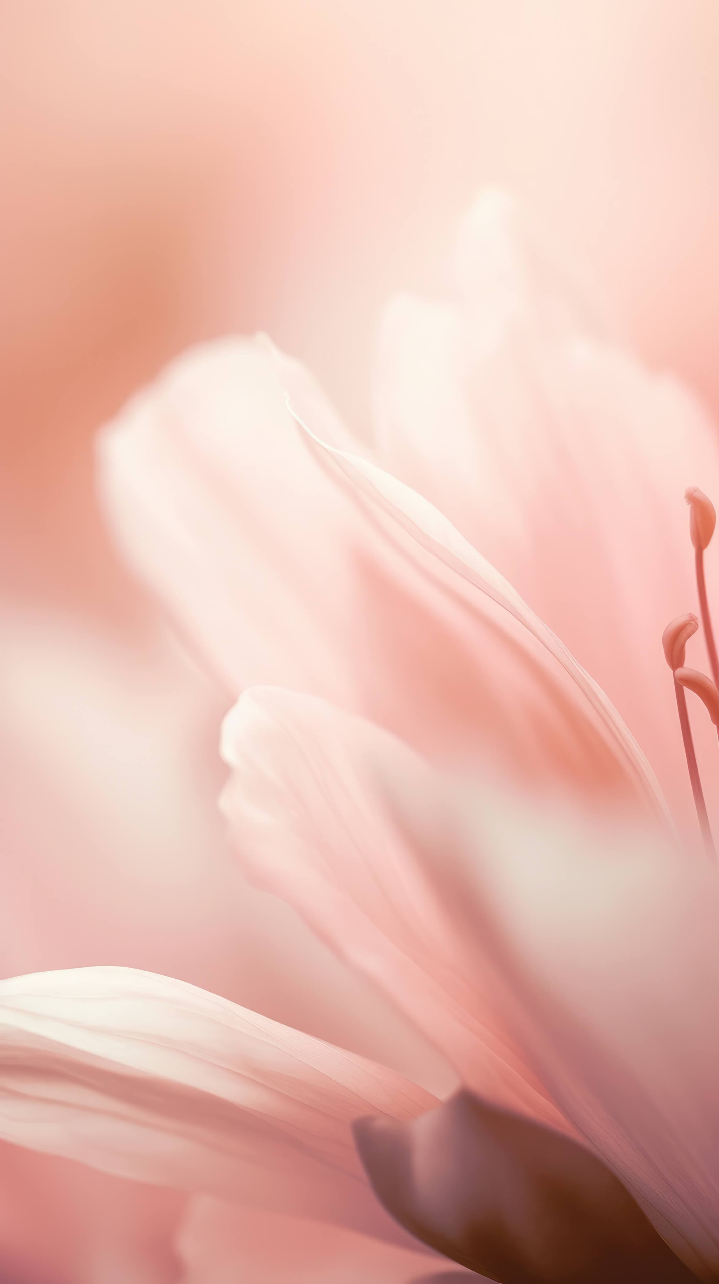 A Close Up Macro Wallpaper Of A Blooming Flower In Soft Pastel Colors