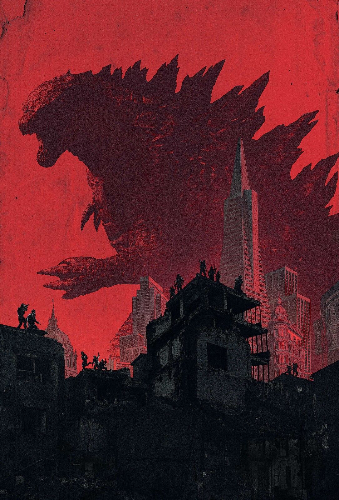 GODZILLA TEXTLESS POSTER A4 A3 A2 A1 CINEMA MOVIE FILM LARGE FORMAT