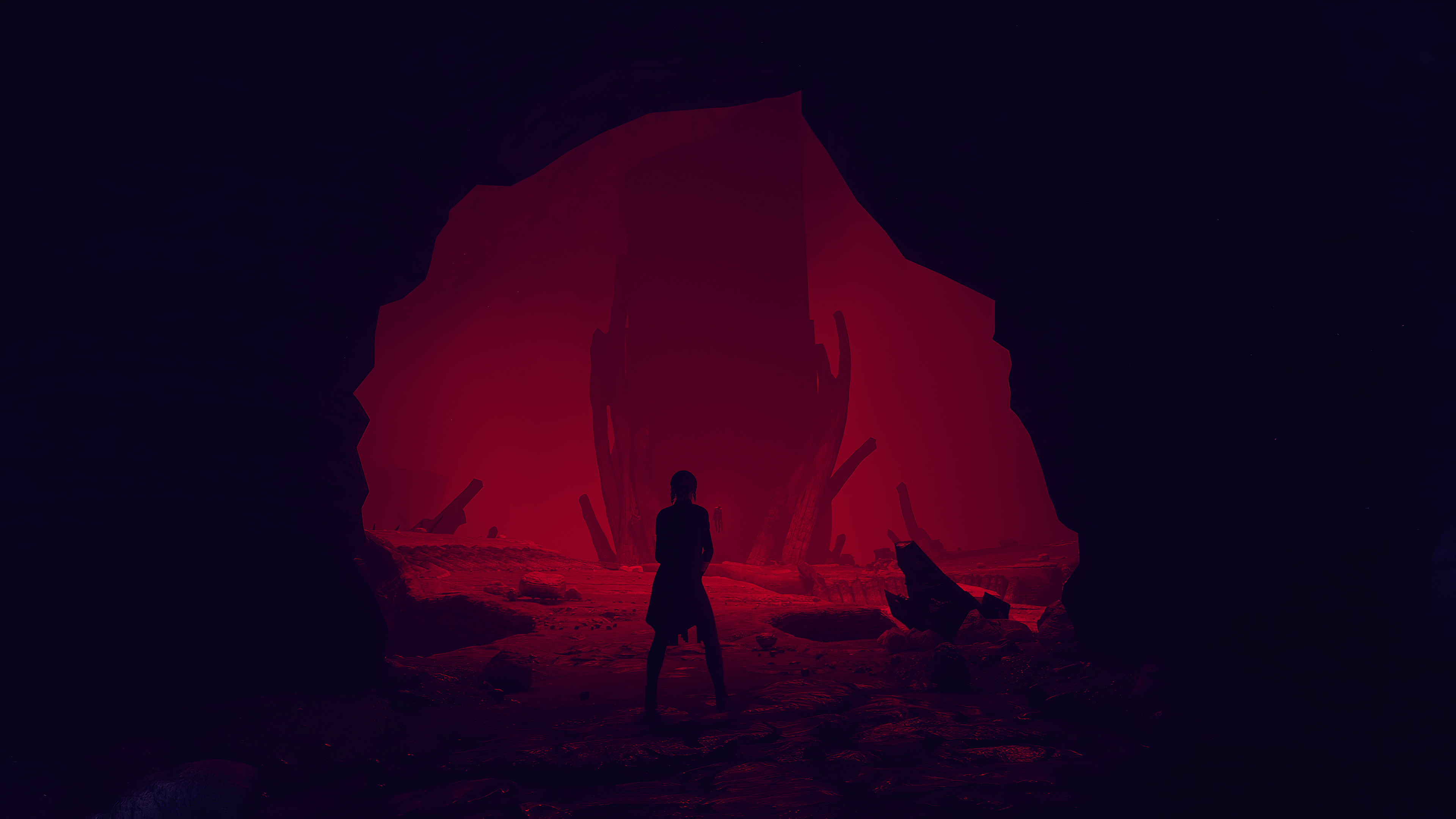 women, standing, Control, 4K, dark, video games, video game girls, PC gaming, artwork, silhouette, video game artx2160 Wallpaper