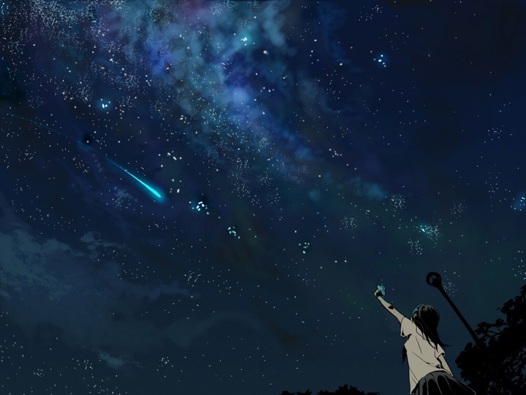 Wallpaper, 1024x768 px, anime, shooting stars 1024x768