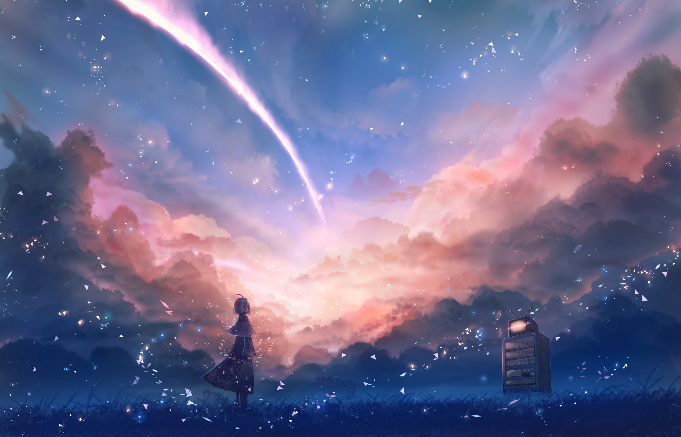 Shooting Star Cloud Wallpaper:2200x1414