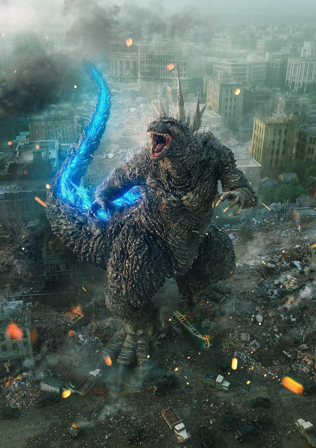Godzilla Minus One HD textless Poster (Godzilla: Minus One Image Gallery)