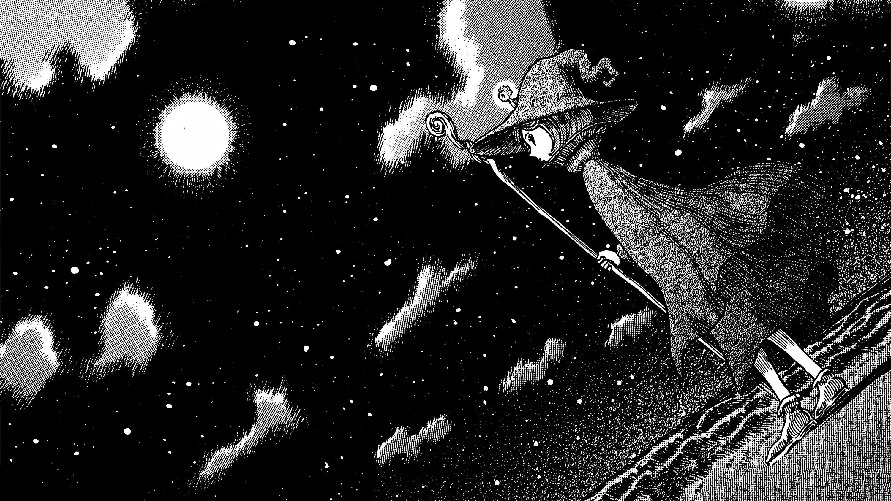 Kentaro Miura, Berserk, monochrome, Schierke, starscapex1688 Wallpaper