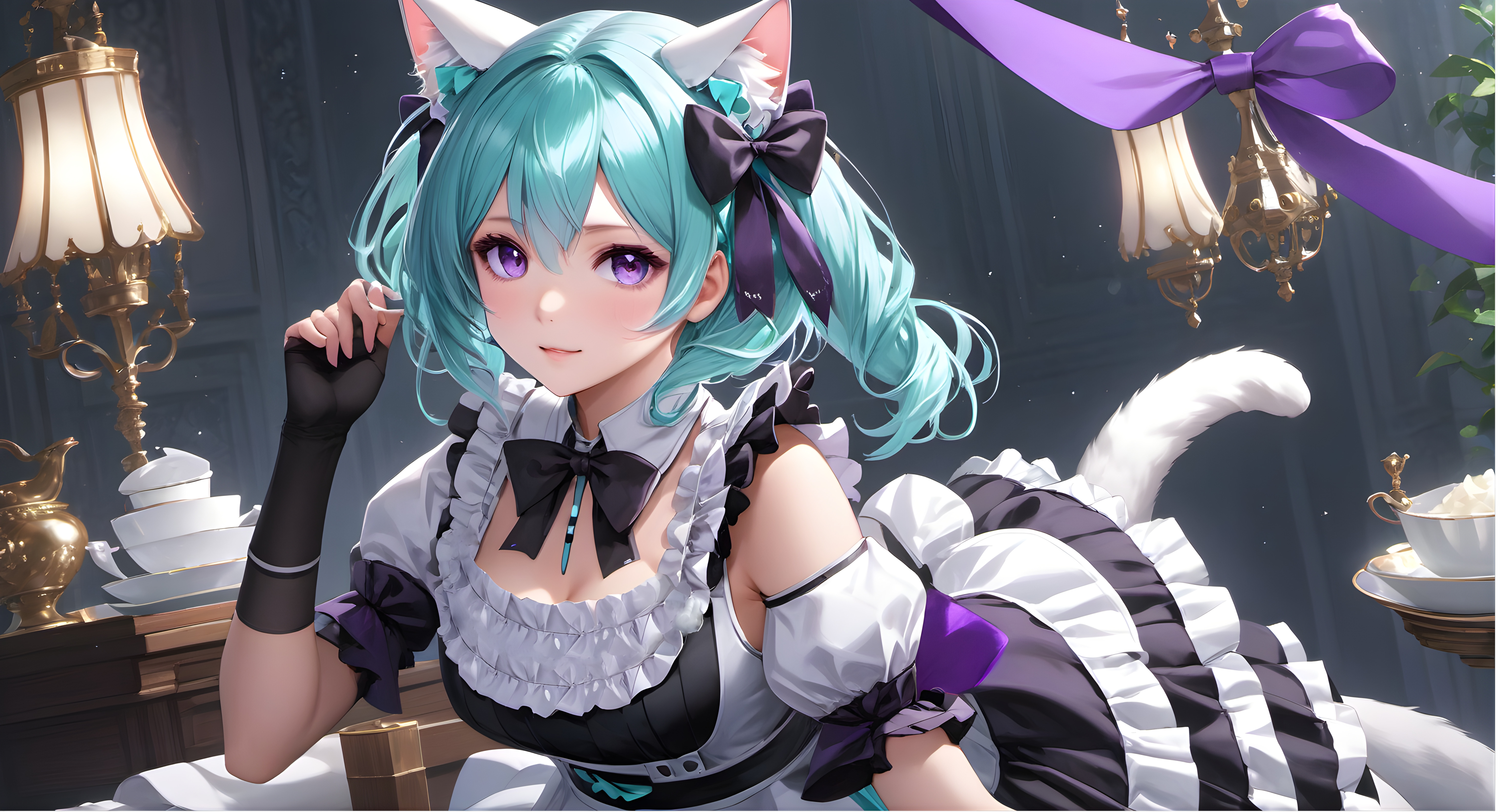 4K Cat Girl Wallpaper and Background Image