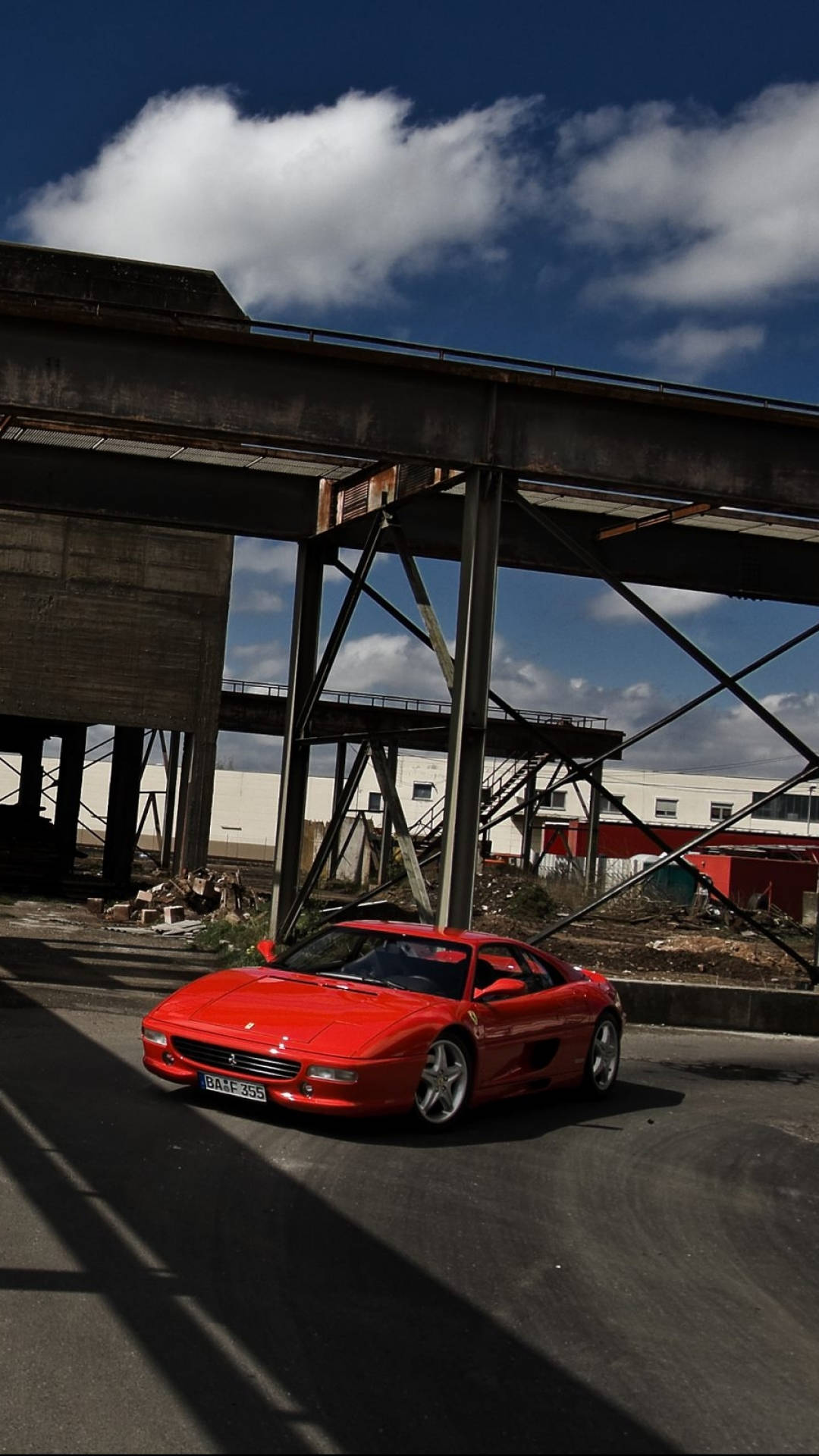 Download Red Sports Car F355 Ferrari Phone Wallpaper