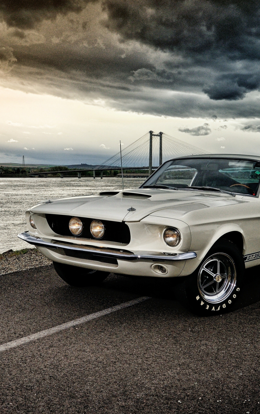 Download wallpaper 840x1336 1967 ford mustang shelby gt350, muscle car, on road, iphone 5, iphone 5s, iphone 5c, ipod touch, 840x1336 HD background, 5102