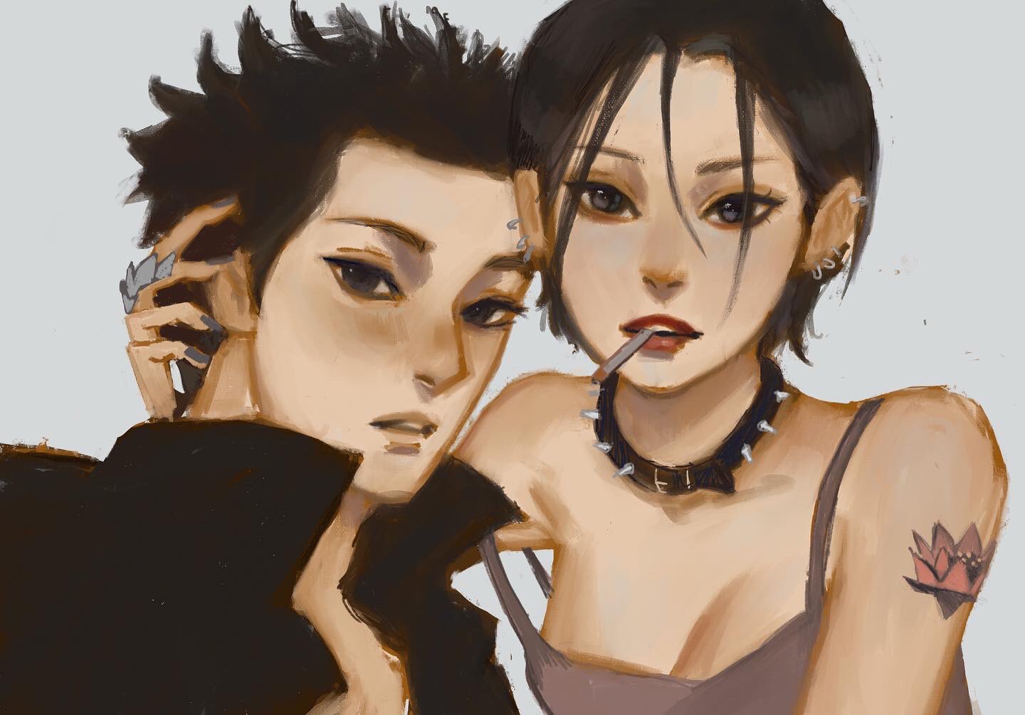 sari sari- COMMISSIONS OPEN finished this Nana osaki and ren Honjo painting!! #aiyazawa #nanaosaki #artph #nana #AnimeArt #artistsontwitter