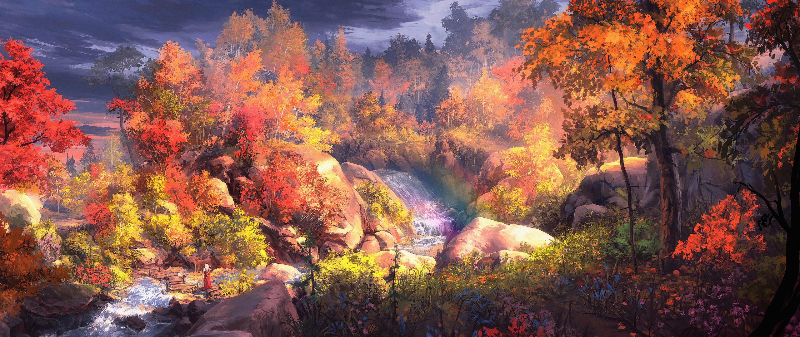 Fantasy Autumn Painting 4k 2560x1080 Resolution HD 4k Wallpaper, Image, Background, Photo and Picture