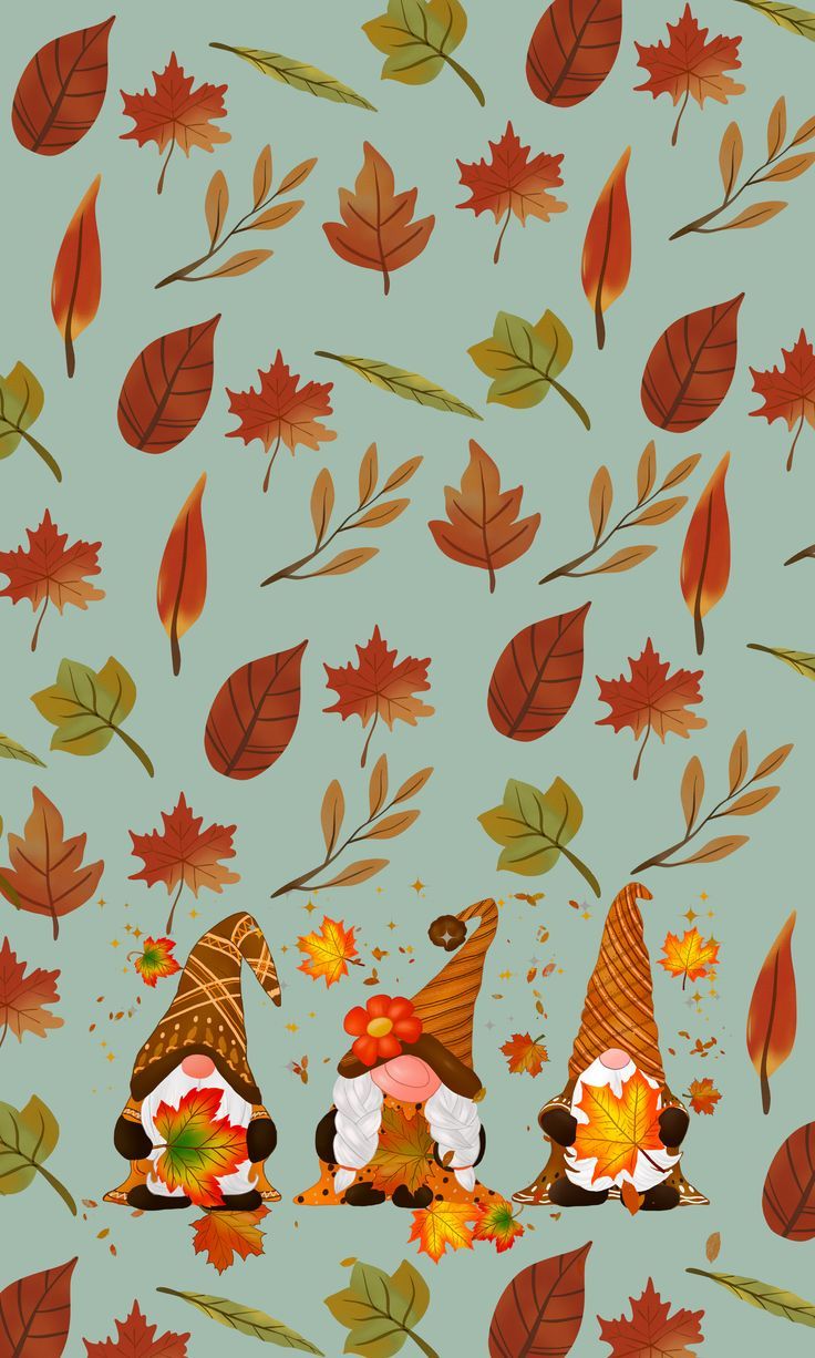 Gnome Fall Phone Wallpaper, Autumn