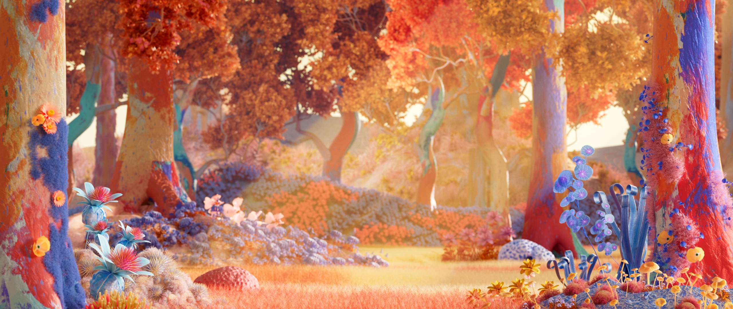 Autumn Forest Wallpaper 4K, Digital Art, Serenity, Vibrant