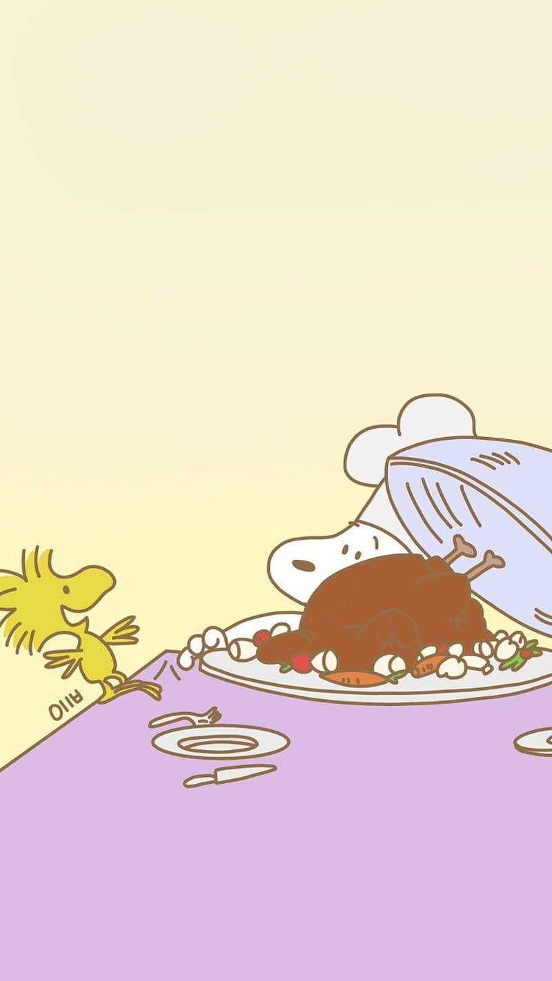 Download Peanuts Thanksgiving Snoopy And Woodstock Wallpaper