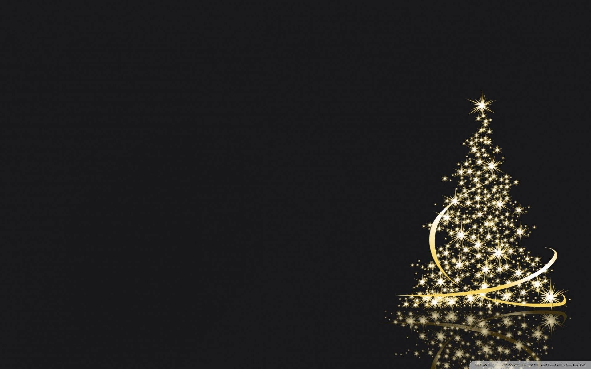 Download A merry christmas with a black christmas tree Wallpaper