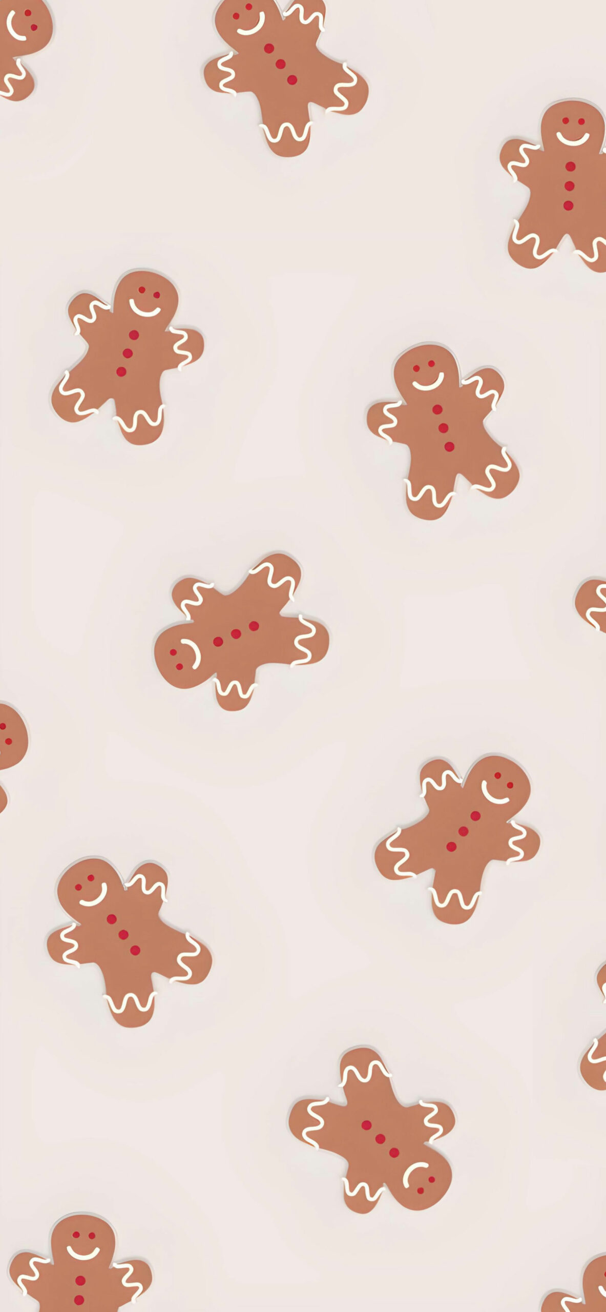 Christmas Gingerbread White Wallpaper