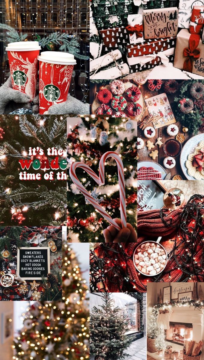 Christmas collage. Christmas collage, Christmas lockscreen, Christmas wallpaper iphone cute