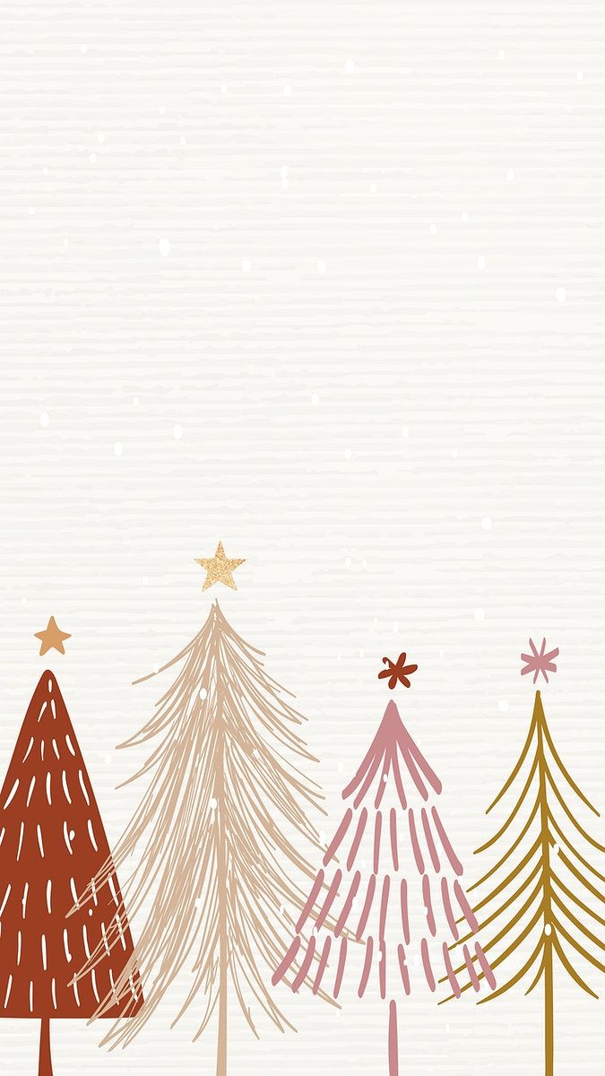 Cream Christmas mobile wallpaper, aesthetic winter doodle. free image by rawpixel.com /. Christmas tree wallpaper, Wallpaper iphone christmas, Christmas card art