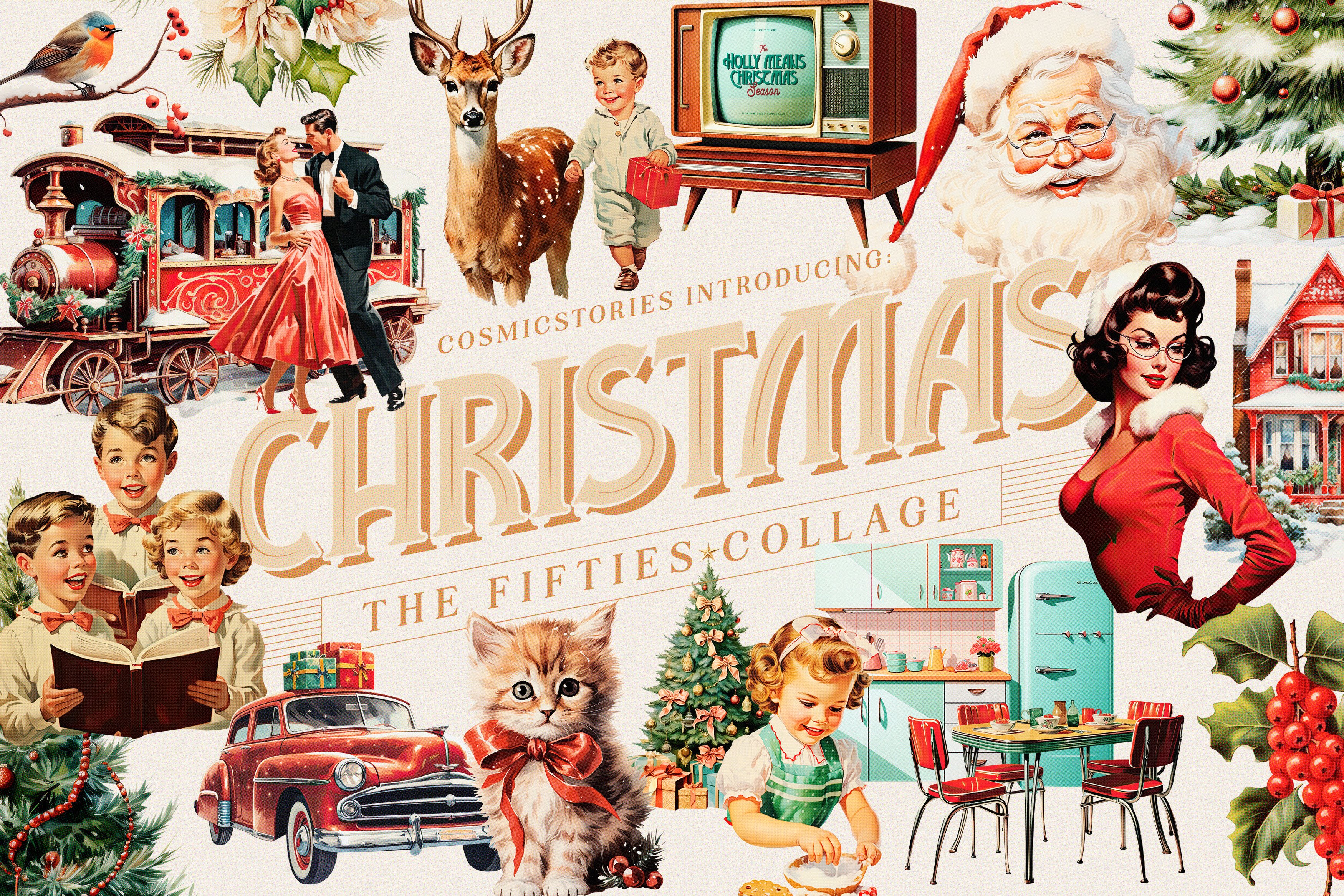 50's Christmas Collage Creator