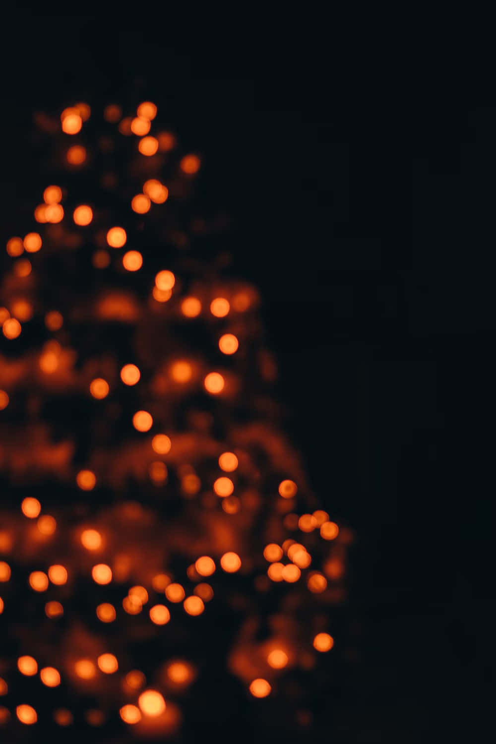 Download Christmas Tree With Lights On A Dark Background