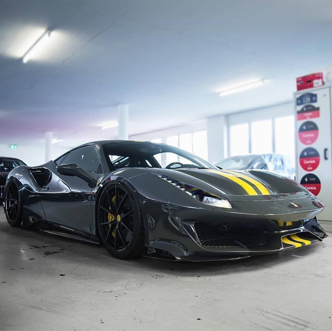 Ferrari 488 Pista on Instagram: “This slammed Pista looks down right aggressive