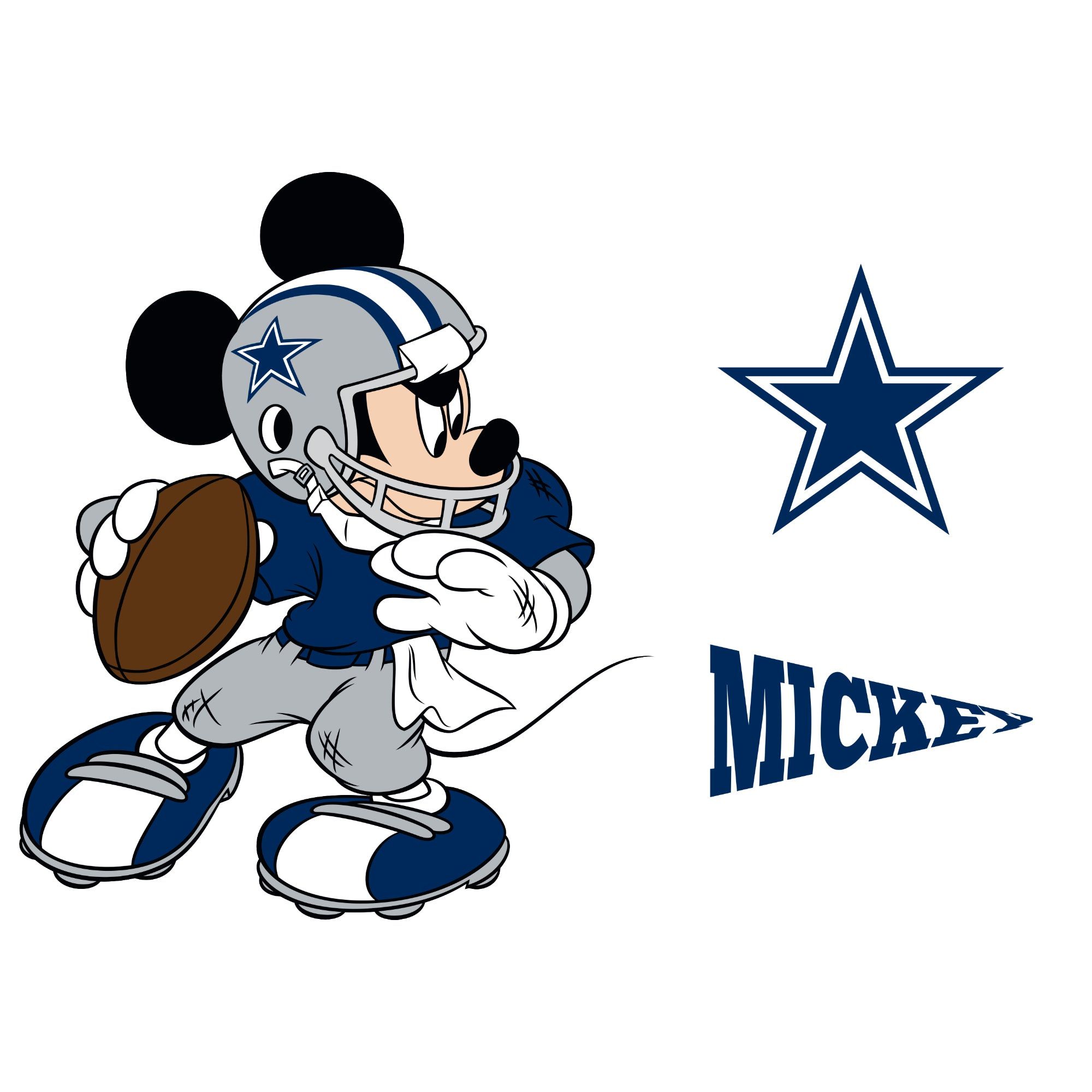 Dallas Cowboys: Mickey Mouse 2021 Licensed NFL Removable. Dallas cowboys wallpaper, Cowboys, Dallas cowboys image