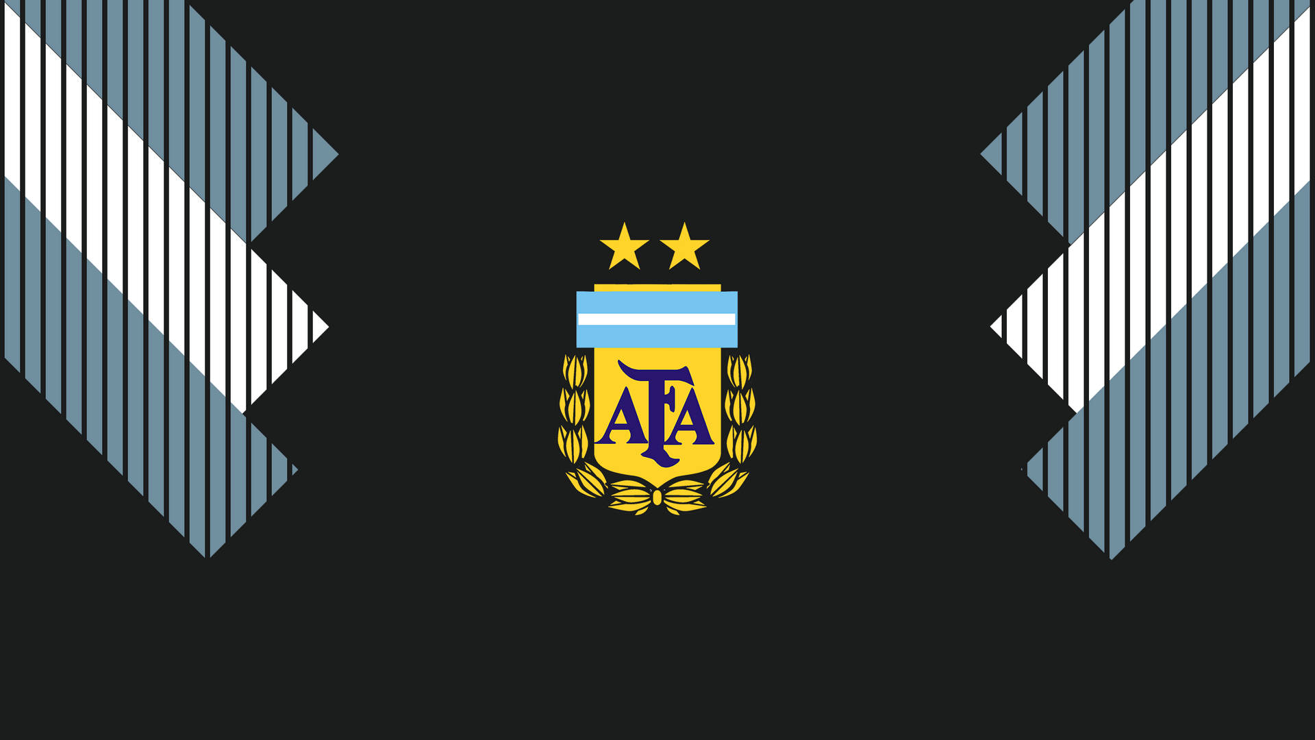 Download Argentina National Football Team Crest on a Black Background Wallpaper