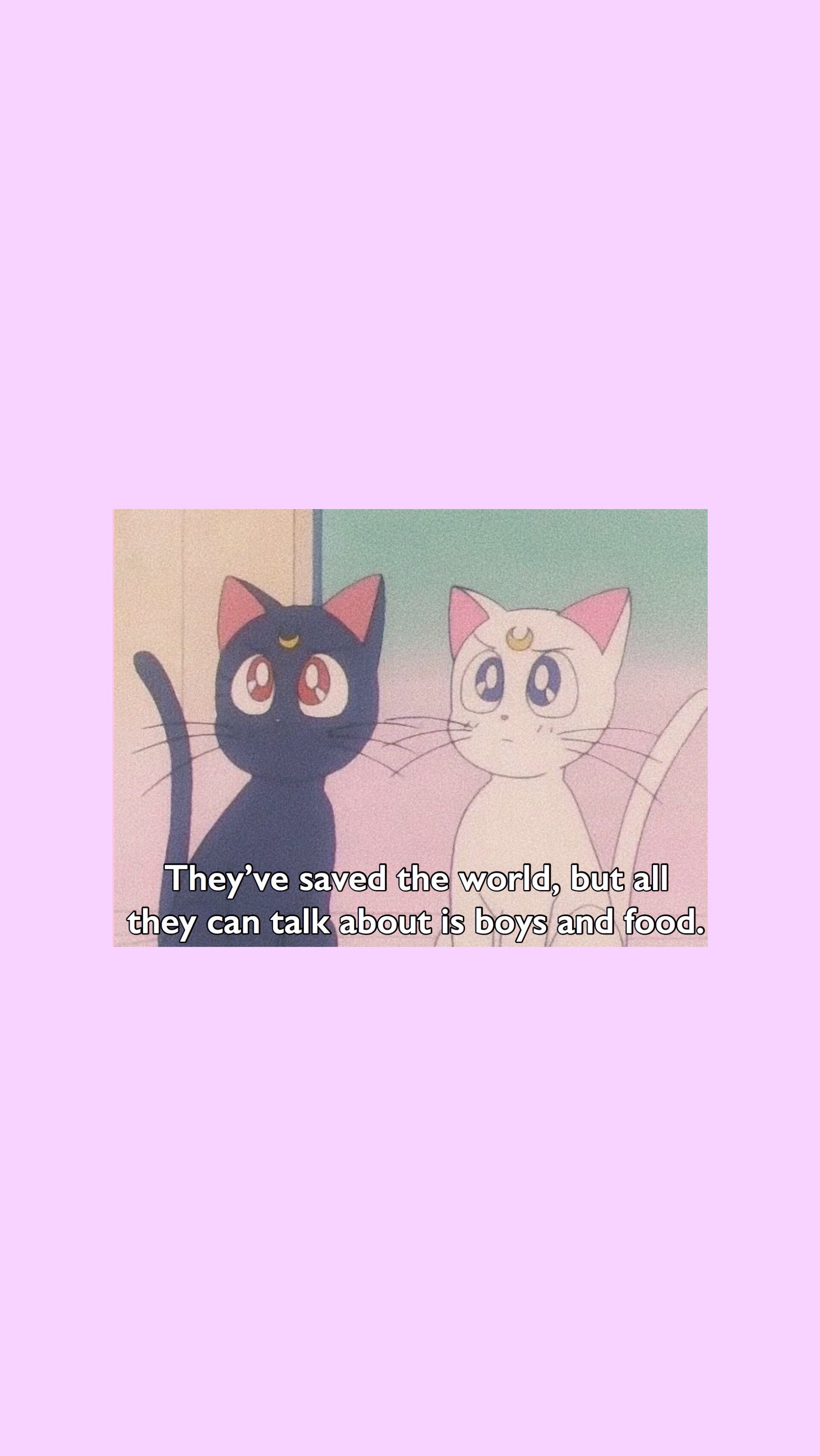 luna and artemis aesthetic wallpaper. Sailor moon quotes, Sailor moon, iPhone background wallpaper
