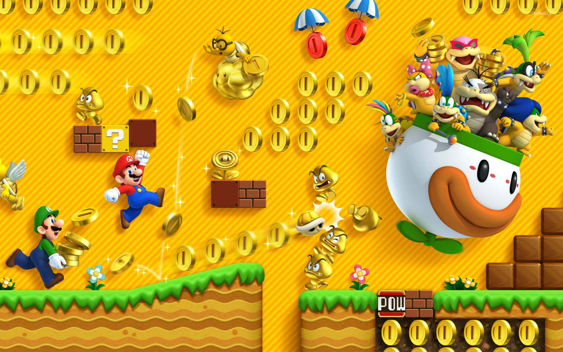 Download Super Mario Bros 2 in action Wallpaper