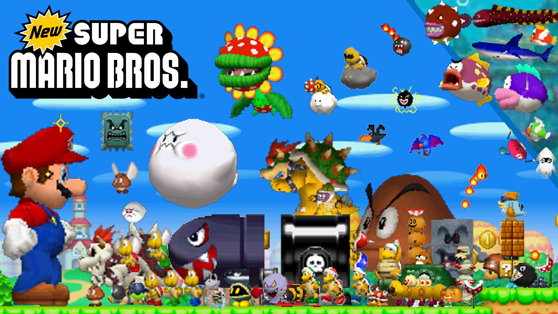 Reecee 15th Anniversary of New Super Mario Bros. DS is in 5 days and to celebrate, I made a New Super Mario Bros. themed wallpaper