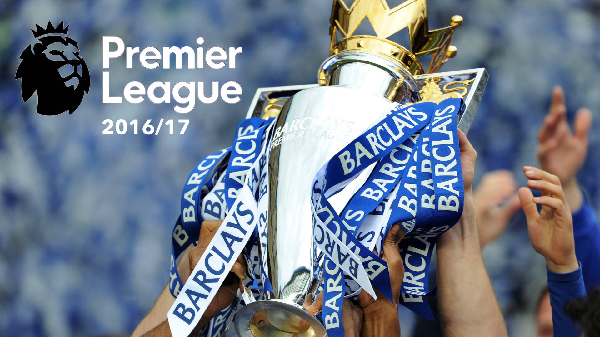 Download Hands Raising Premier League Trophy Wallpaper