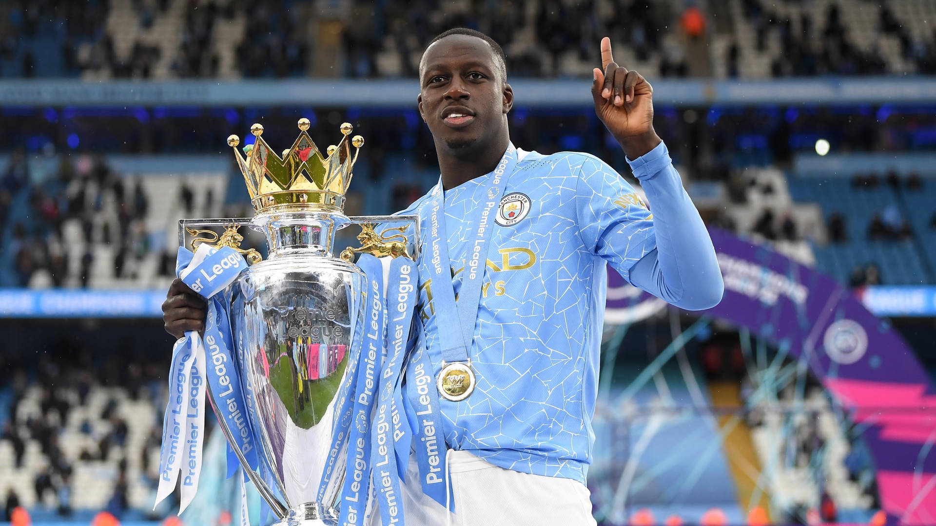 Download Benjamin Mendy Premier League Champion Wallpaper